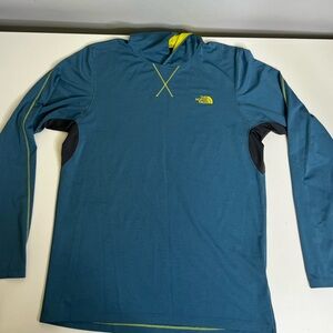 The North Face Men's Teal and Yellow Performance Jacket - Size Medium